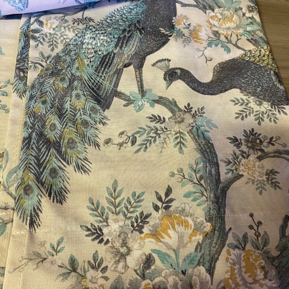 🆕 LAURA ASHLEY 38"x84” Belvedere Aqua Peacock Pole Top Curtain Window Panel - Picture 7 of 9